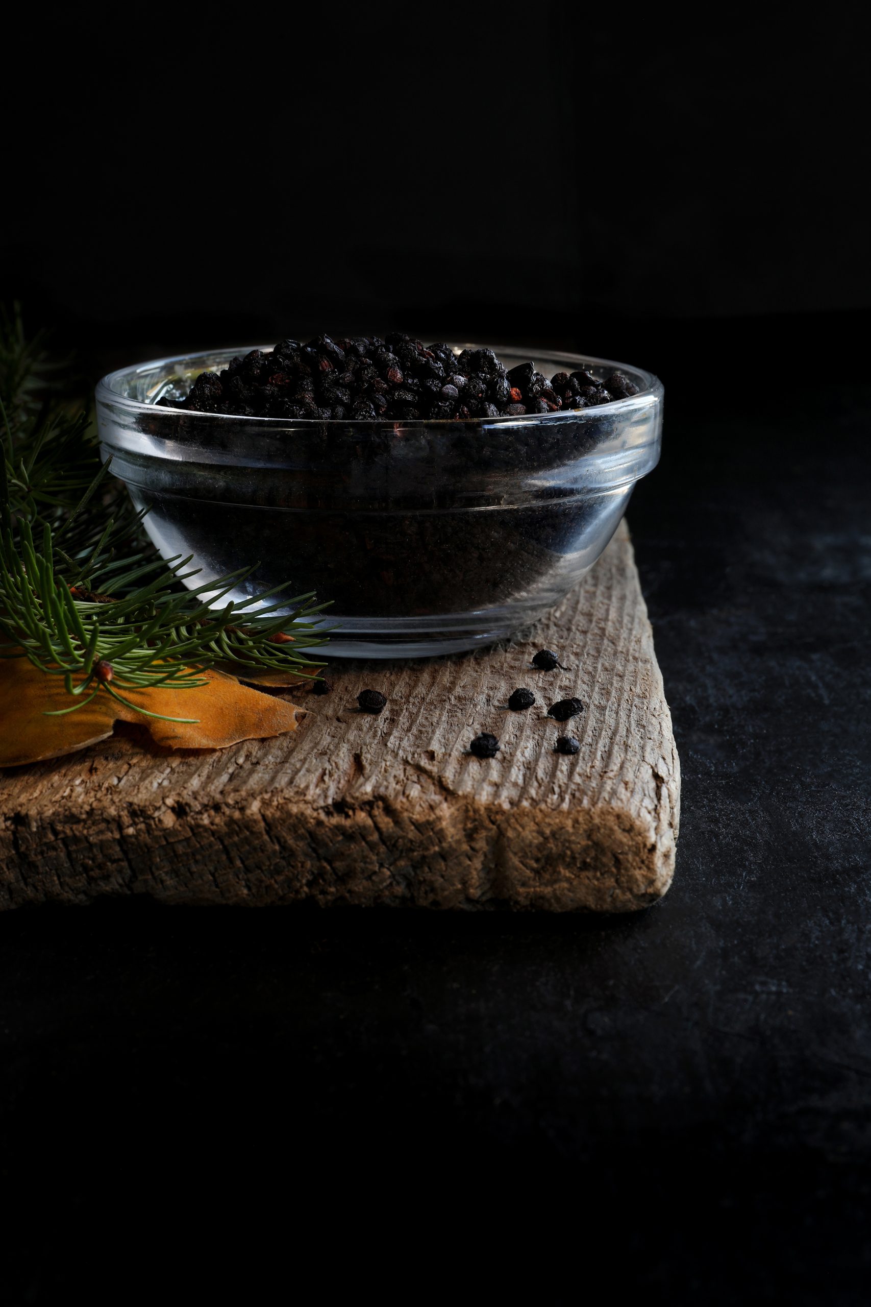 Dried organic elder berries are a popular herbal item for making winter wellness remedies like elderberry syrup.
