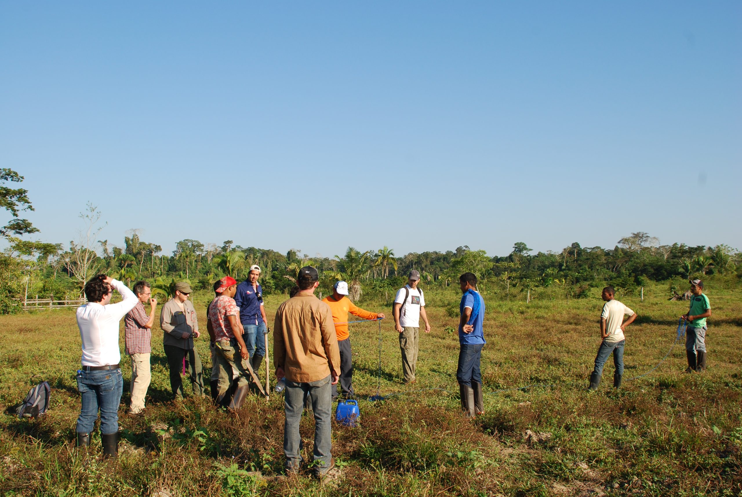 Group of people working outdoors