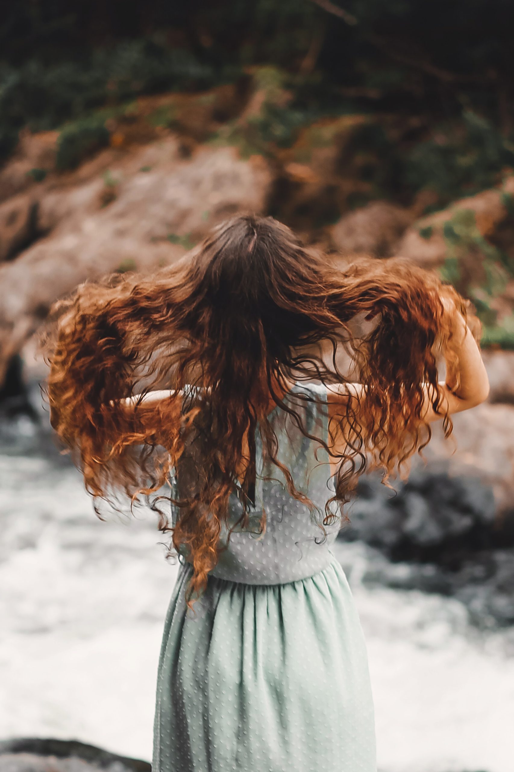 Beautiful hair is fanned out