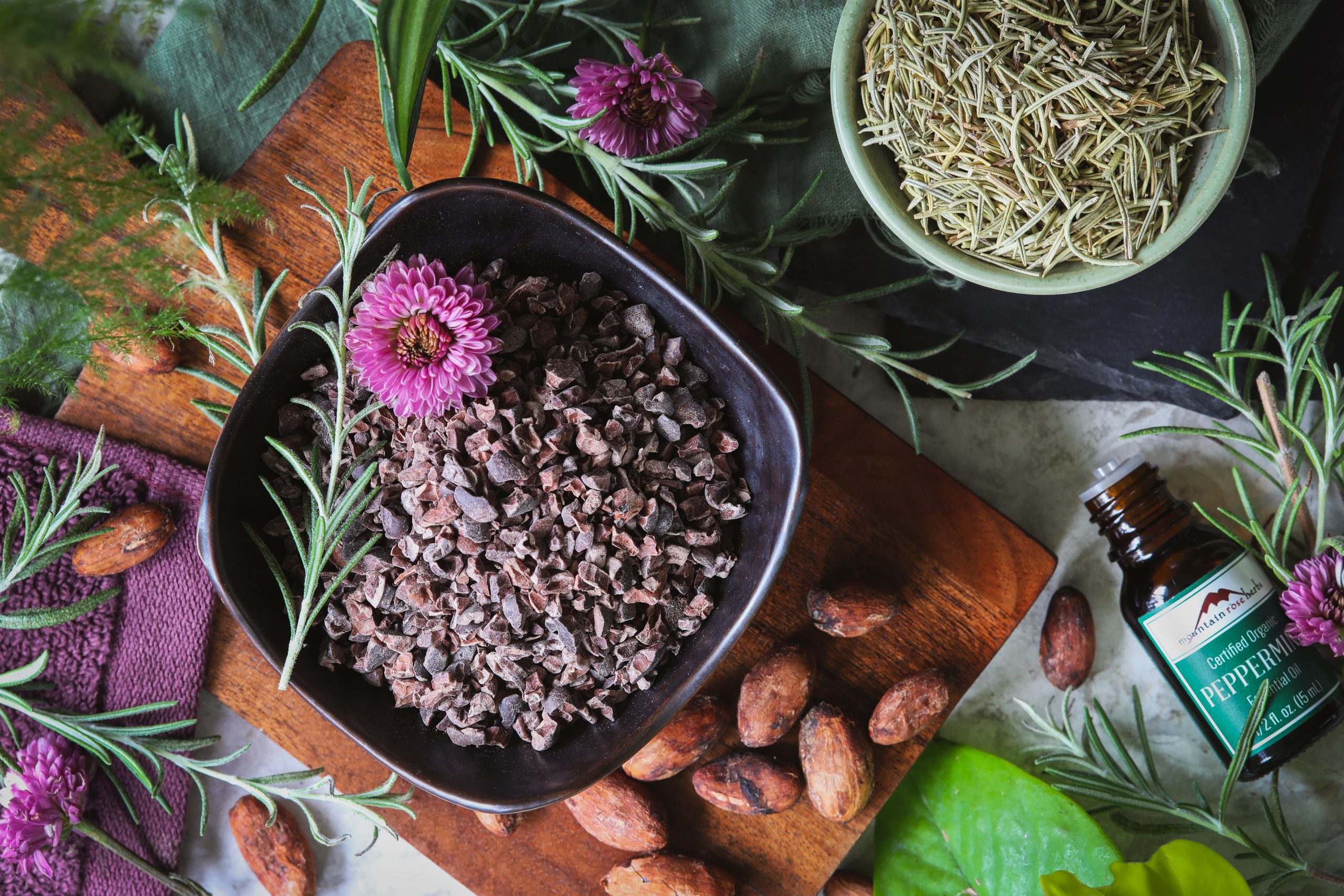 Herbal Hair Rinses - Cacao Rosemary