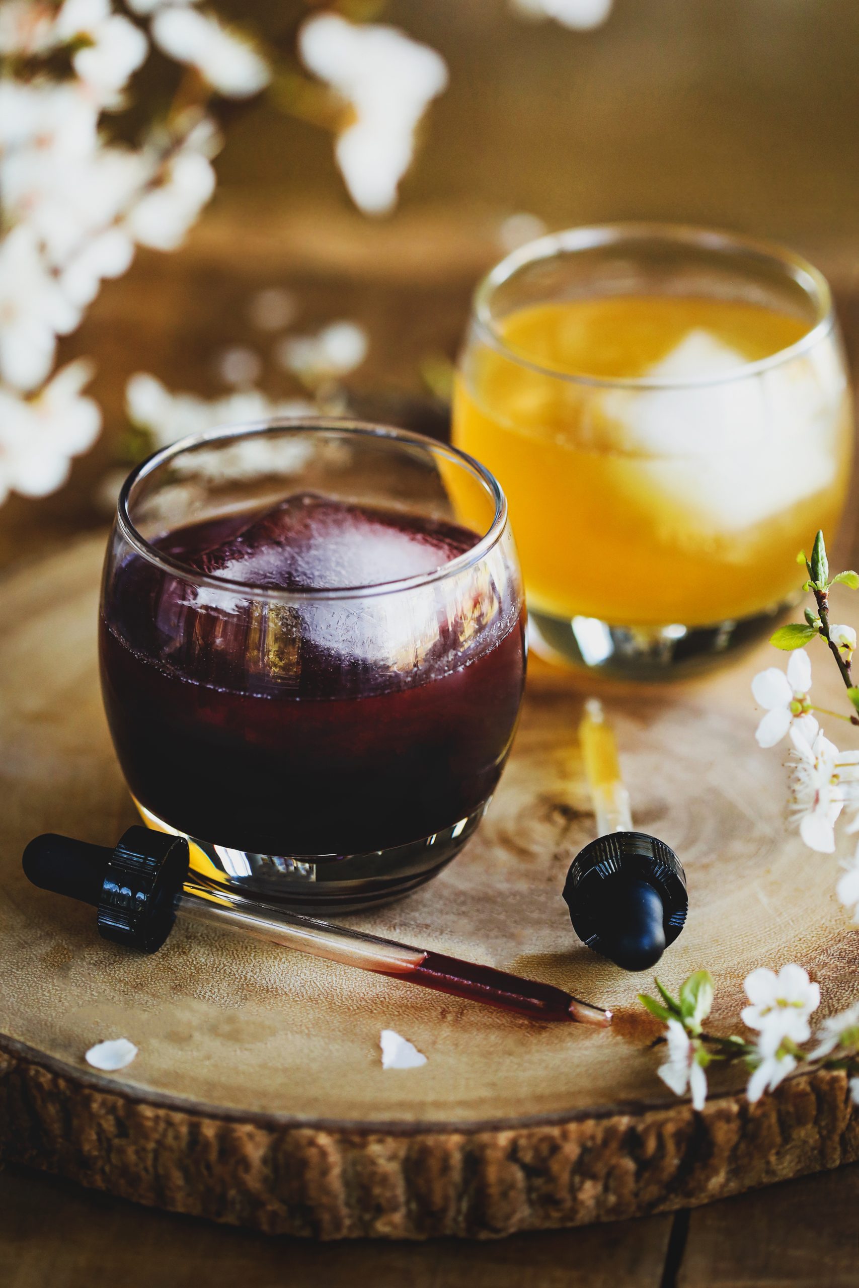 DIY herbal Oxymels on a wooden slab