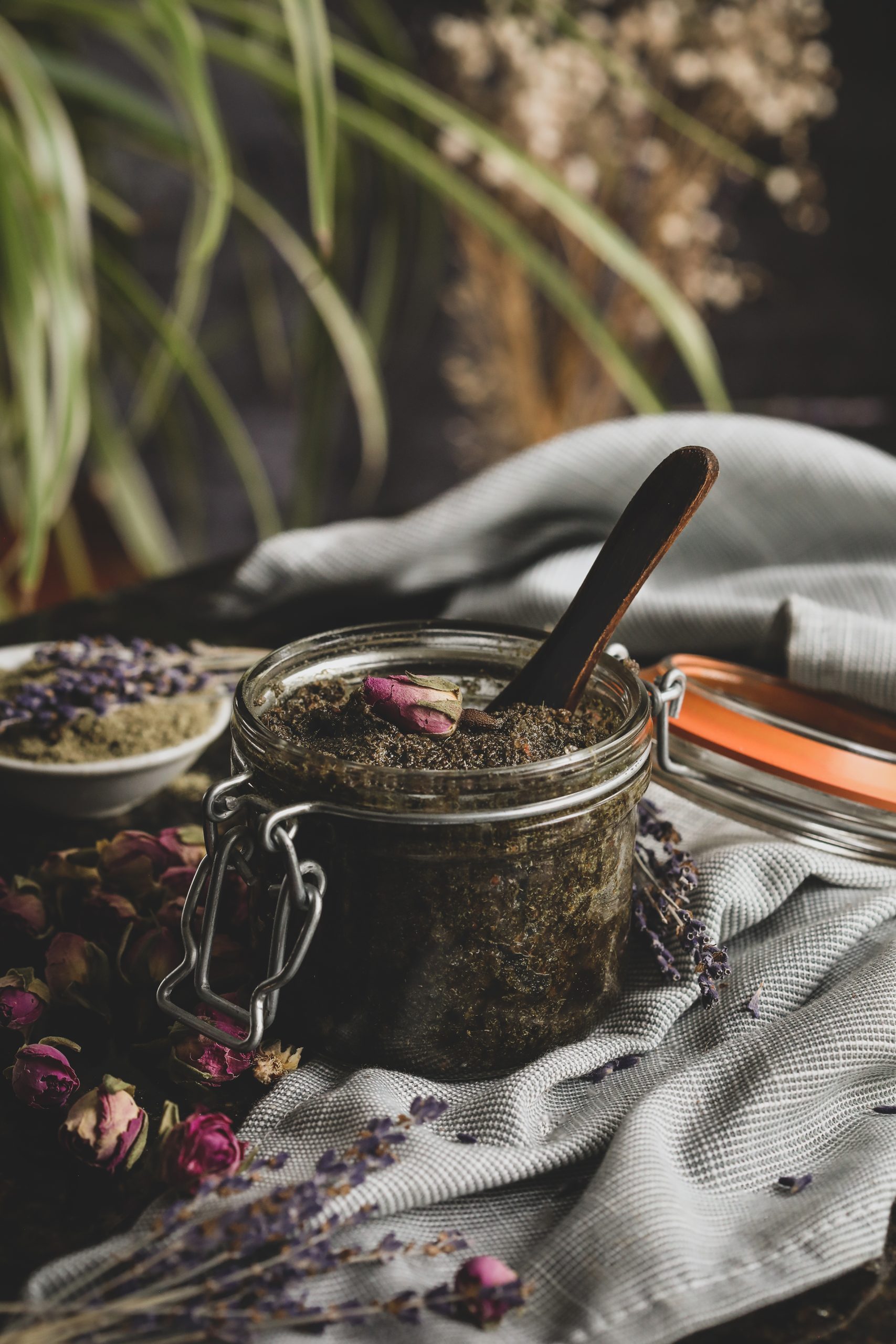 Body scrub made with old herbs.