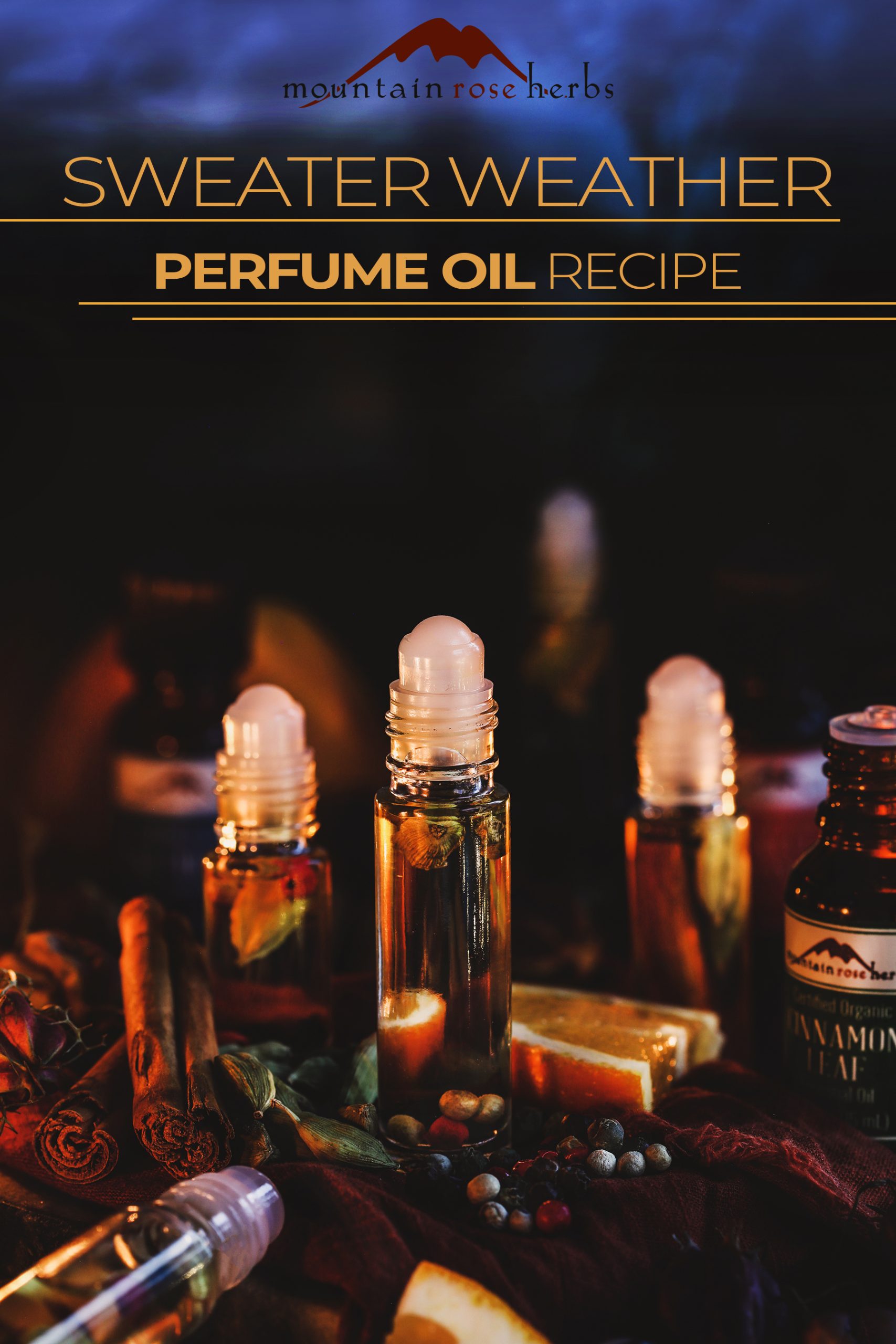Pinterest image for DIY Sweater Weather Perfume Blend for Fall and Winter