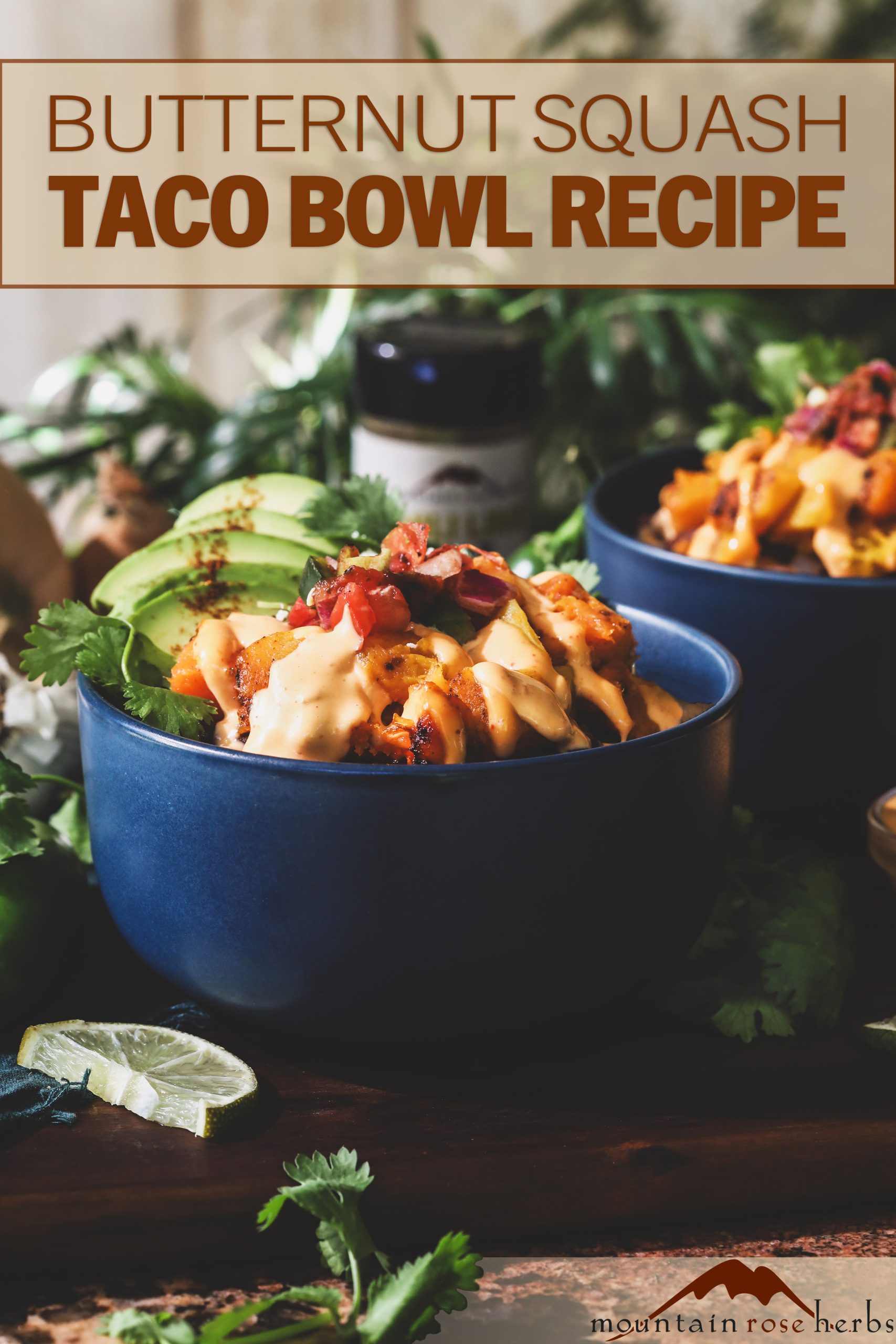 Mountain Rose Herbs Pinterest photo for squash taco recipe. 