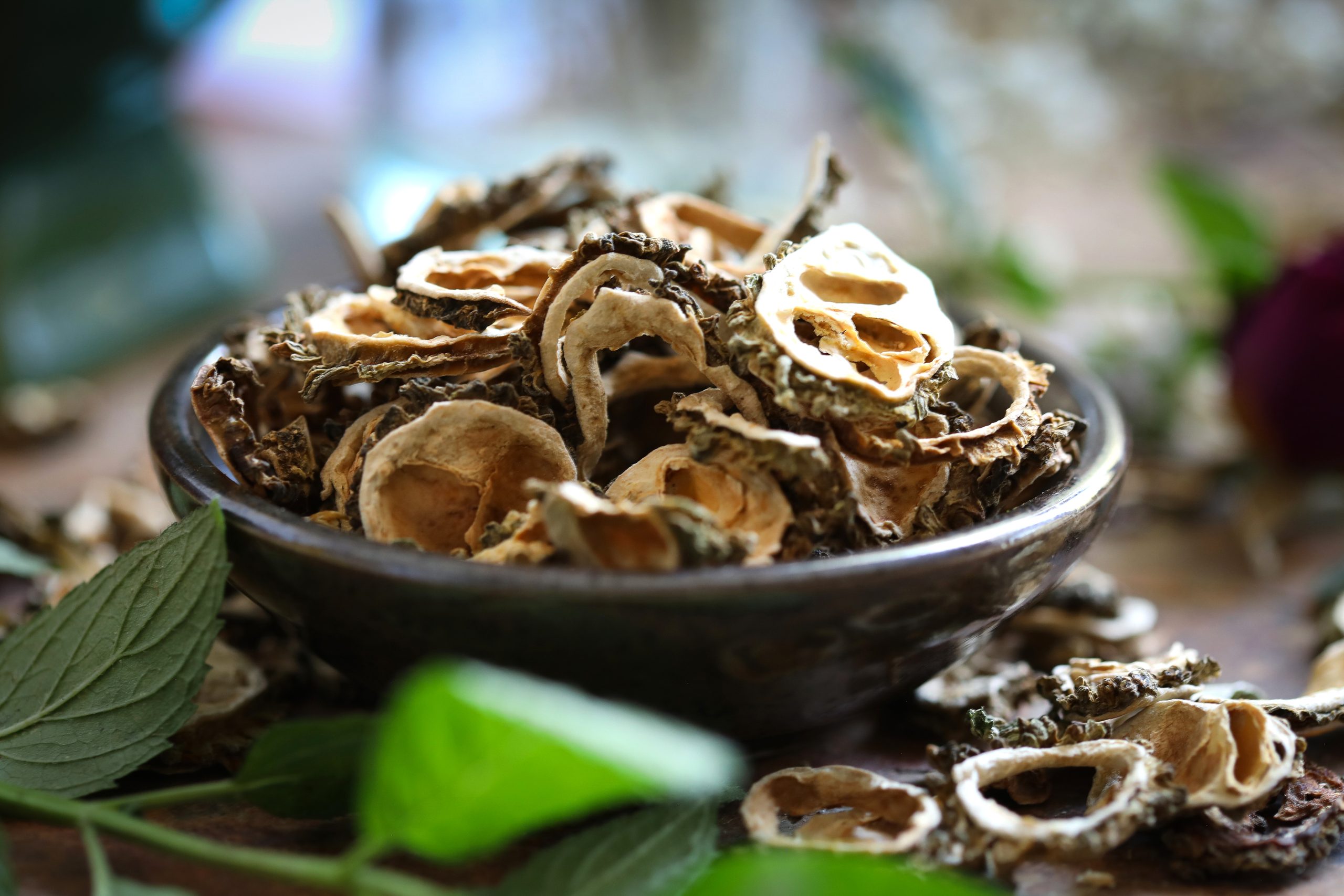 Bowl of bitter melon fruit slices