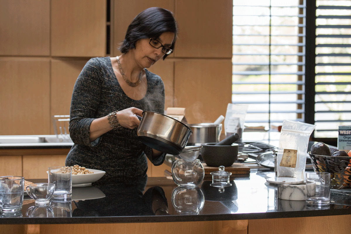 Straining Chai Tea