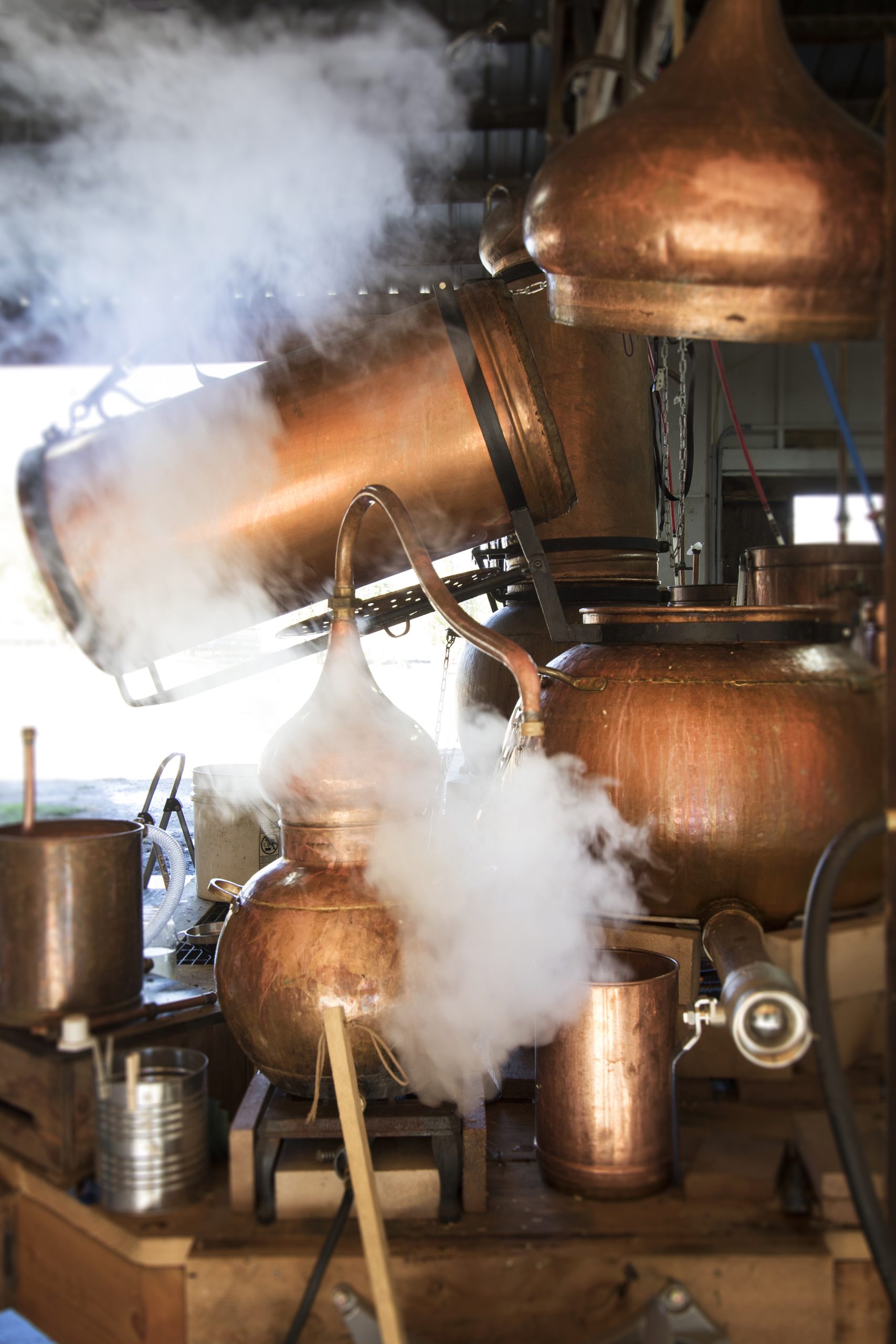 A copper still used for hydrosol distillation